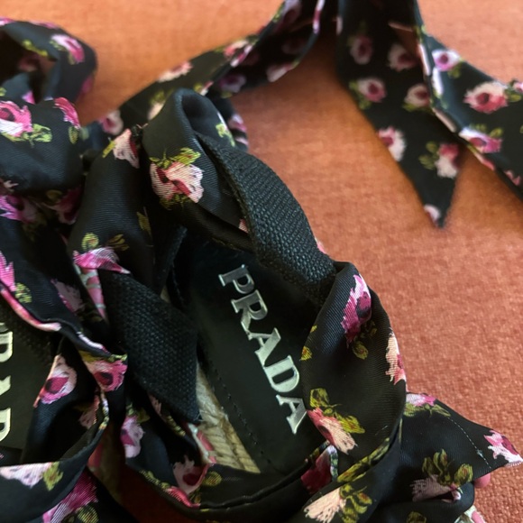 PRADA Espadrilles Floral Scarf - Picture 7 of 9